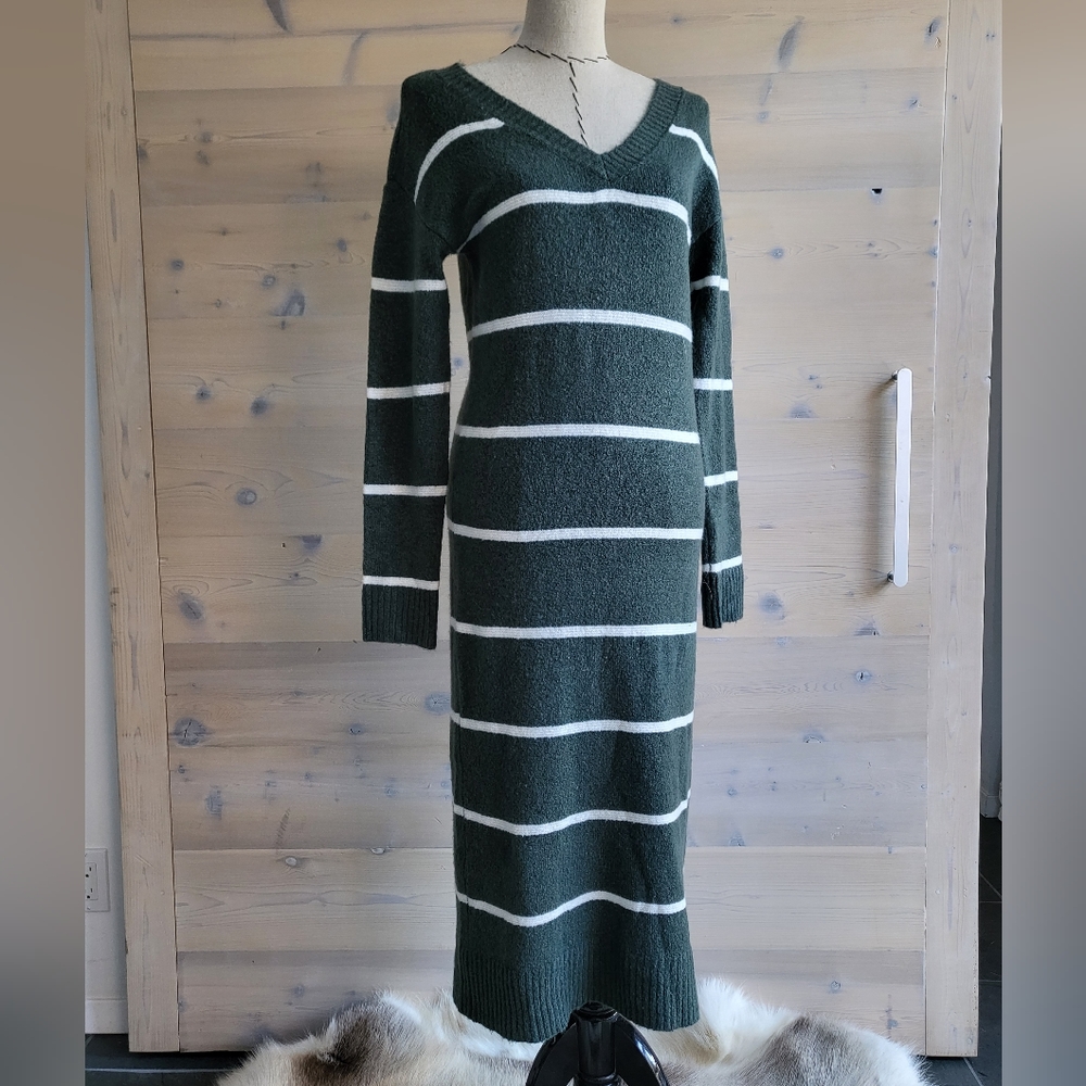 American Eagle Midi Striped Sweater Dress size Small Tall